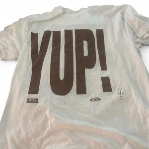 Authentic Travis Scott Utopia "YUP!" graphic t-shirt in whiteUnisex one-size fit
